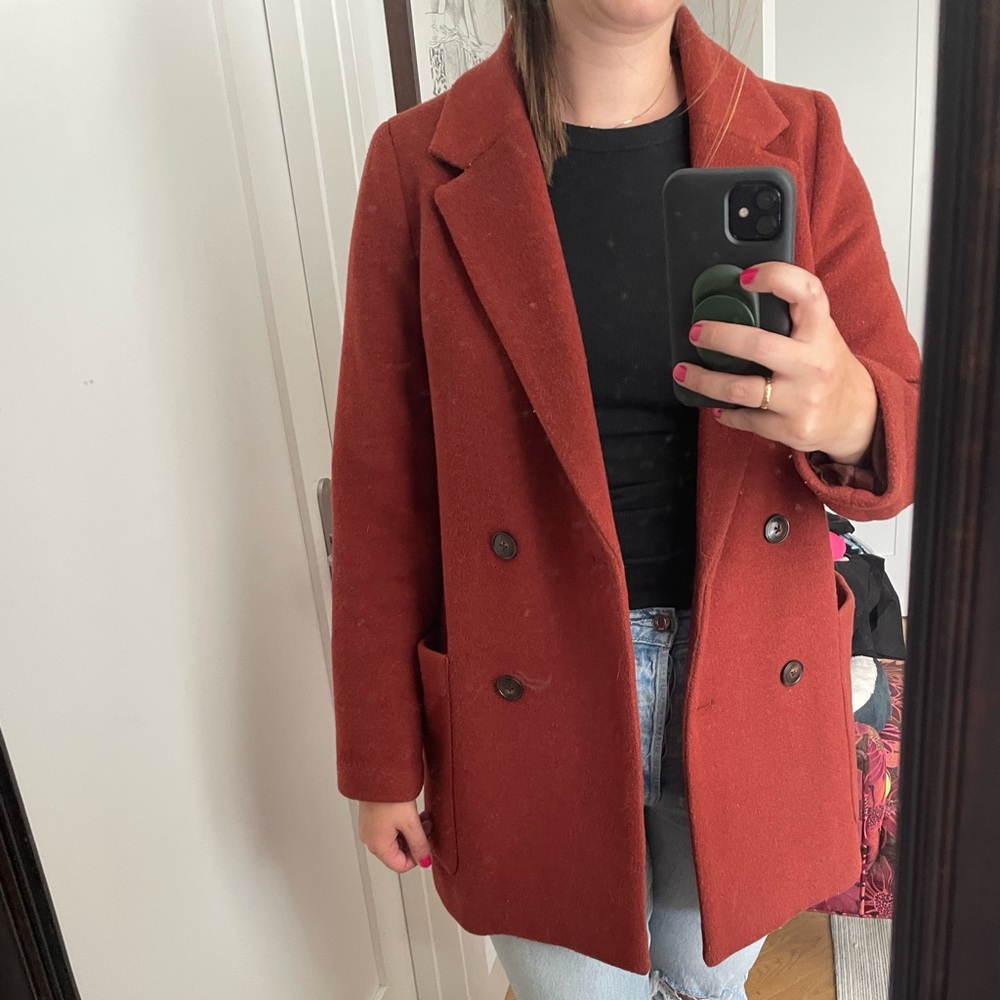 Rust Madewell Wool Blend Coat Size S